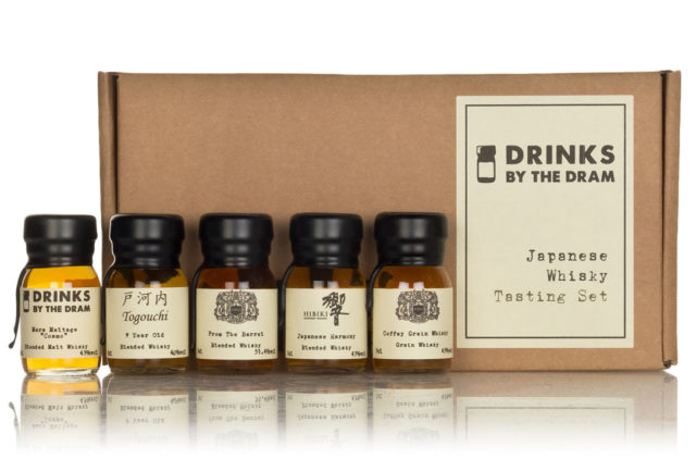 Japanese whisky tasting set, drinks by the dram