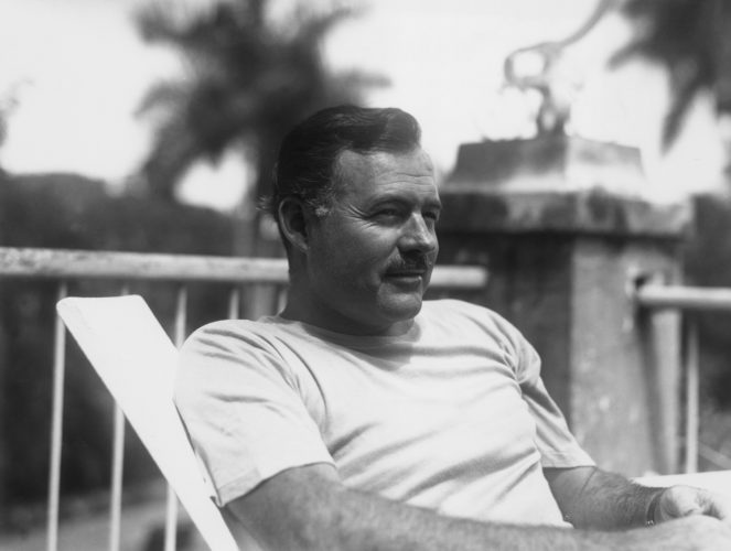 EXCLUSIVE American writer Ernest Hemingway (1899 - 1961), in Cuba, July 1940.  (Photo by Lloyd Arnold/Hulton Archive/Getty Images)
